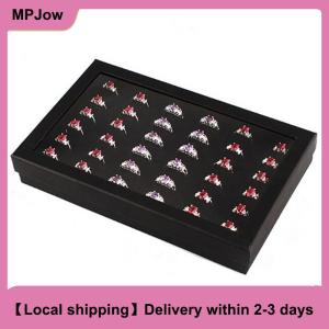 【Local shipping】 Earring Case Display 36 Slots Jewelry Organizer Tray Ring Box Storage Fashion