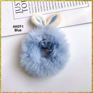 Ikat rambut Wanita korea Dewasa aksen BULU KELINCI Aksesoris karet rambut anak AK07 ZIORRA