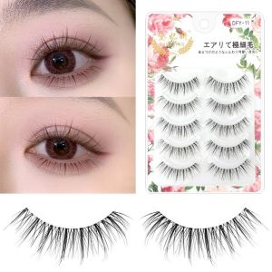 5 Pair 3D Soft False Eyelashes Natural Simulation Eyelashes Transparent False Eyelashes For Makeup