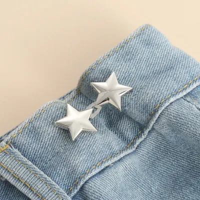NEXUS Alloy Star Pants Button Tightener Button Clasps Waist Buckle Jean Fit Tighten Buckles Clothing Accessories Waist Clip Jean Buttons for Loose Jeans