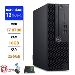 Case Máy Tính Để Bàn Dell Optiplex 3060 SFF Core i7 8700 Ram 16GB Ổ Cứng SSD 256GB Tặng Wifi Lót Chuột  Bảo hành 12 tháng