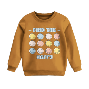 Sweater Motif Terbaru Anak Laki-Laki Perempuan 1-10 Tahun Warna Almond - Find The Happy