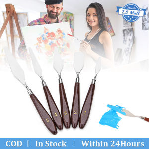5-Piece Painting Knife Set Stainless Steel Spatula Palette Knives for Oil Acrylic and More