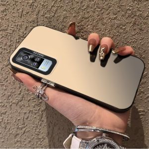 เคสสำหรับศัพท์ VIVO Y31 2021 Y51 เคสแข็ง TPU ป้องกันการกระแทก ดีไซน์ใหม่สวยงามพร้อมที่วางและเชือกคล้องสำหรับผู้หญิง CYSTCBZJ01