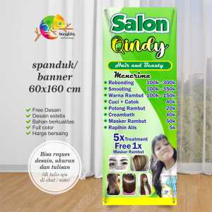 Cetak Spanduk Banner Salon Hair And Beauty Hijau
