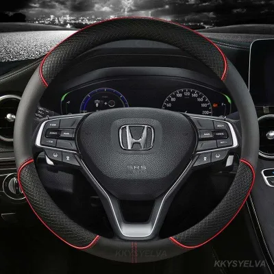 Leather Steering Cover No Smell for Honda City Civic FC FD Jazz BRV CRV HRV Car 38cm Diameter