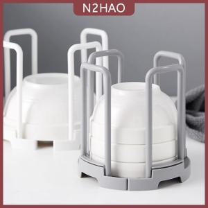 N2HAO Giá đựng bát gắn bàn kéo rút được dụng cụ xếp đồ nhà bếp kệ nhựa để ráo nước cốc tủ đựng chén đĩa giá treo bảo quản đĩa