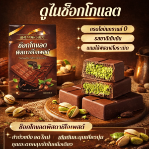 ช็อกโกแลตดูไบยอดนิยม ปราศจากไขมันทรานส์ ทำด้วยมือ ไส้กรอบเนียนนุ่ม ของหวานช็อคโกแลต Dubai chocolate