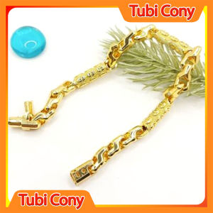 Lắc Tay Nam Nữ Đốt Xích Chạm Đồng Tiền L108 -172 Tubi Cony - Chạm 4D Sáng Bóng - TCH - Nam