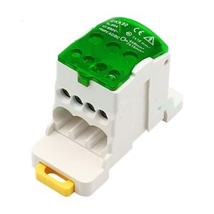 Multiple Output Electrical Enclosures DIN Rail 8 Terminals Port Brass Contacts Sturdy Plastic Housing Daily Use