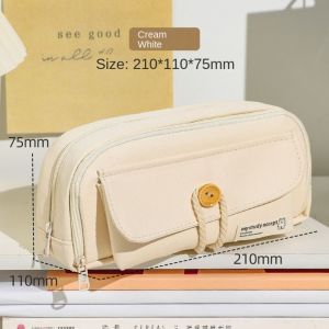 5210A Multi-function Pencil Bag Large-capacity Fabric Storage Bag High Quality Cosmetic Pouch Student School Supplies