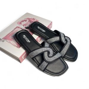 Ayuomi - Emiko Flat Slop Sandal Wanita Modis Terkini