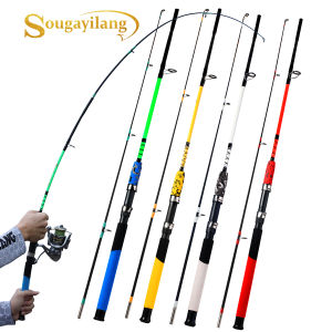 Sougayilang New Glass Fiber Fishing Rod 1.5m 1.8m 2.1m 2.4m Spinning Fishing Rod High Strength Drag Force 10KG Boat Fishing Rod for Saltwater