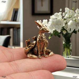 [COD] dfgje 1Pcs Chín Đuôi Fox Thu Nhỏ Bức Tượng Nhỏ Bàn Trang Trí Brass Huyền thoại Fox Tượng Mini Đồng Động Vật Điêu Khắc Trang Trí Nội Thất Thủ Công Mỹ Nghệ