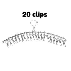 20 clips Durable Curved Drying Rack Windproof Stainless Steel Underwear Socks Drying Pegs Multi-funtional Clothing Hanger