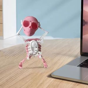 Happy Everyday.you Swinging Skull Toy Clockwork Dancing Skeleton Pink Mini Spooky Halloween Table Decor Kids Gift