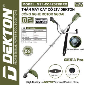 Máy cắt cỏ pin DEKTON M21-CC4202XPRO Công nghệ Rotor ngoài giúp máy chạy mạnh hơn / ĐỘNG CƠ KHÔNG CHỔI THAN