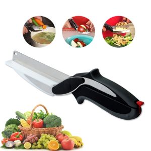 2 IN 1 FOOD CHOPPER CLEVER CUTTER STAINLESS STEEL