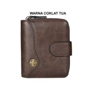 DEABOLAR K3203-2 DOMPET UANG ZIPPER PRIA WANITA DENGAN RESLETING TEMPAT KARTU KULIT PU HIGH GRADE WALLET