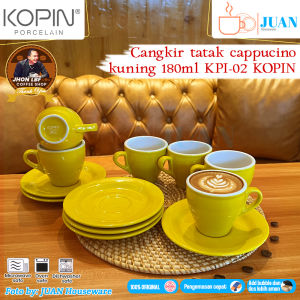 KOPIN 6 pasang cangkir set hitam 180ml KPI-02 / coffee latte cappucino porcelain cup and saucer
