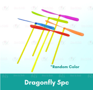DiyHomeIpoh Childrens Outdoor Flying Propeller Toy | Classic Nostalgic Toys | Plastic Bamboo Dragonfly Shape Hand-push Flying Propeller | Kids Toy Gift