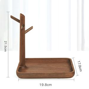 BEandBA INS Round/Square Key Holder Wooden Branch for  Hallway Household Jewelry Display Stand Storage Rack Storage Tray Desk Organizer