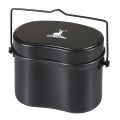 CAPTAIN STAG UH-4118/19 MESSTIN Lunch Box Portable Lightweight Military Style Outdoor Camping Cookware Tableware Anodized Aluminum Iron Material. 