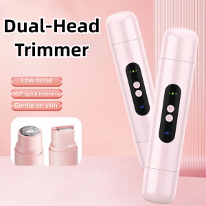 DYT 2 in 1 Bikini Trimmer for Women Rechargeable Waterproof Electric Razor Hair Removal Dual Head Shaver Underarm Body Leg Face