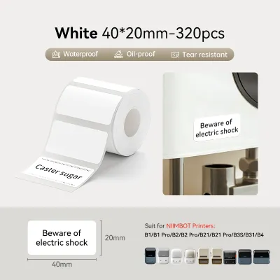 【White Label】NIIMBOT B1/B1Pro/B2/B2Pro/B21/B21Pro/B3S/B31/B4 White Label Sticker Waterproof Oil Proof Waybill Barcode Clothing Food Thermal Label Paper