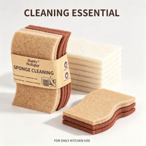 5Pcs Natural Kitchen Dish Sponge Wood Pulp Cleaning Reusable Soft Scrubber Sponge for Washing Dishes Sink Stove