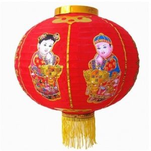 BOSSLU Lampion Imlek Motif Anak Kongsi Bahan Kain Lampion Dekorasi Tahun Baru Cina