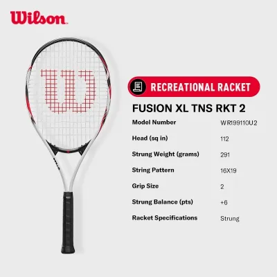 Online Exclusive | Wilson FUSION XL Tennis Racket (Strung) PRO Beginner Training Racquet WR199110U2