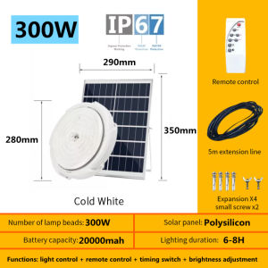 【Buy 1 Take 1】Smart Solar Ceiling Light LED IP65 Solar Light Indoor With Remote Control And Solar Panel For Kitchen Bathroom Lving Room Solar Decorative Light Outdoor Waterproof Automatic Night Light Solar Garden Light Wall Lamp 80W/100W/300W/400W