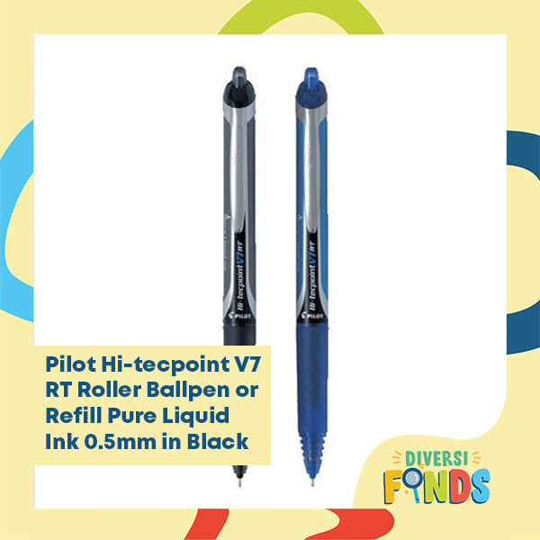 Pilot Hitecpoint V7 RT Roller Ballpen or Refill Pure Liquid Ink 0.5mm