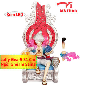 Mô hình One Piece Luffy gear 5 ngồi ghế Im sama - Cao 31cm - 3 tay thay thế - ASL Store mô hình