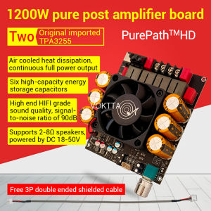 DC 18-50V ZK-6002 Pure Post Amplifier Board 2.0 Stereo With High And Low Frequency Modulation 600W+600W Amplifier Chip TPA3255