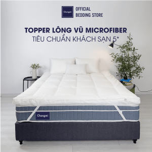 Topper Changmi Bedding lông vũ nhân tạo Microfiber Hàn Quốc tiêu chuẩn khách sạn 5 sao tăng tiện nghi tăng độ êm cho nệm