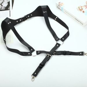 Suspender Pria Kulit Pu Leather Suspender Suspender Kulit Pu Suspender Backpack Bretel Suspender Pria