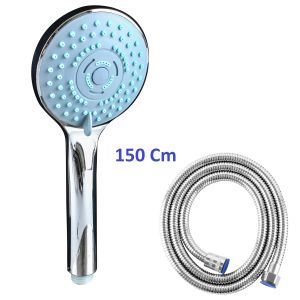 Hand Shower Dan Selang Kamar Mandi 1 Set 1/2 Inch Bahan ABS Chrome High Quality HS-77+Selang G5/G6