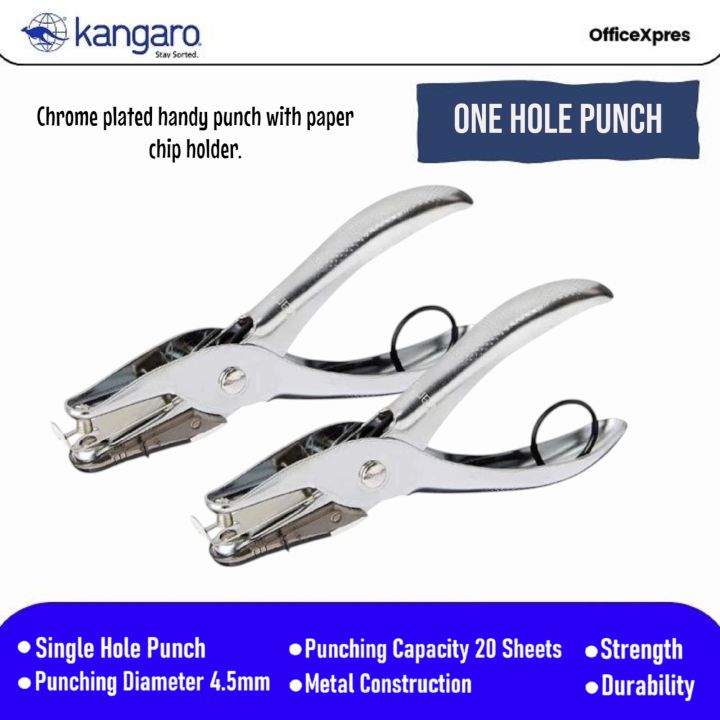 One Hole Punch / Single Hole Punch / Pembolong Kertas 1 Lubang / Steel Hole Punch / Metal Hole Punch / Paper Punch 1 Hole / Pelubang Kertas 1 Lubang