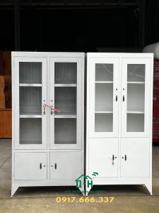 Tủ Hồ Sơ Sắt Sơn Dầu 2 Cánh Kính – Gọn Gàng Tiện Lợi Cho Văn Phòng