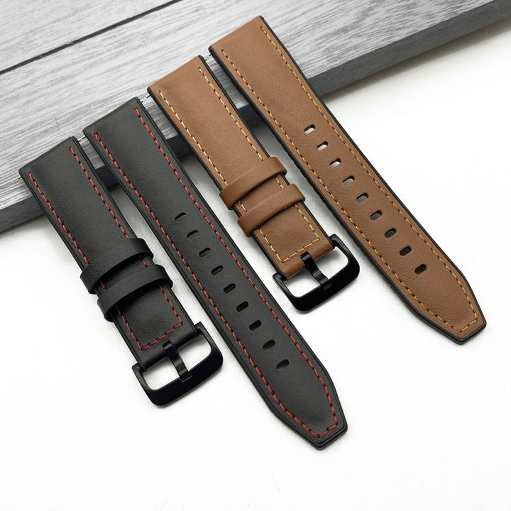 Top Leather+Silicone Wrist Watch Strap 20mm 22mm Watch Band Quick