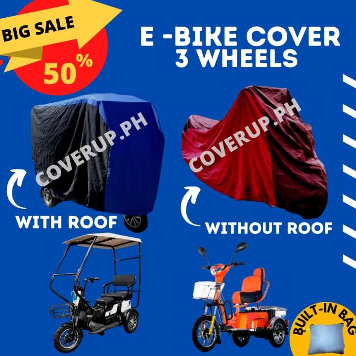 E-BIKE THREE WHEELS WITH OR WITHOUT ROOF HIGH QUALITY WATER REPELLANT ...