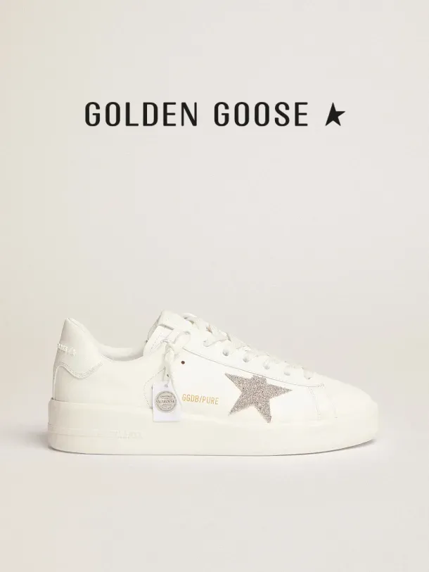 Original Golden Goose Purestar sneakers in white leather with silver-colored  crystal star | Lazada PH