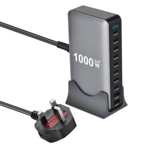 10Port PD 1000W Gans Tech MultiDevice Fast Heat Resistant ABS Shell for Smartphones Tablets