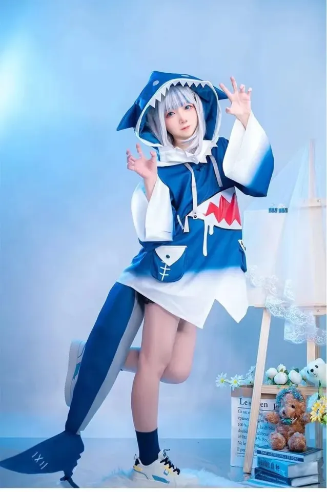 Vtuber Hololive ENG Gawr Gura Cosplay Costume Cute Shark Costume