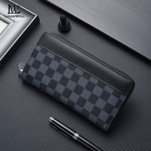 LouisWill Mens Long Wallet Soft PU Wallet Multi-Functional Wallet Retro Pattern Large Capacity Purse Multi-Card Position ID Credit Cards Holders Coin Bag Phone Bag Business Wallets Long Zipper Wallet