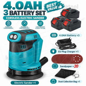 Brushless Cordless Random Orbital Sander 5 Inch Cordless Orbital Polisher Wood Sander Car Polisher 3 Speed Wood Polishing Rust Removal Machine with Dust Bag Sandpaper & Battery
