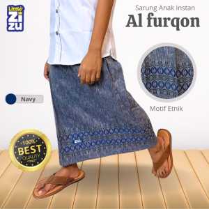 Sarung Anak Instan Al-Furqon Motif Etnik Bahan Linen by Little Zizu