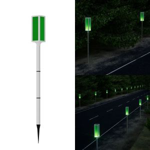 OKDEALS01 Led Flashing Solar Barricade Light Warning Light Stainless Steel Signals Solar Lamps Road Obstruction Lights Light Strobe Traffic Roadside Lights Garden